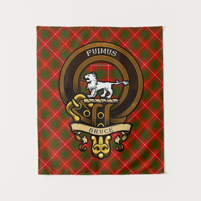 Scottish Clan Bruce Badge and Crest | Coat of Arms Tapestry (Front)