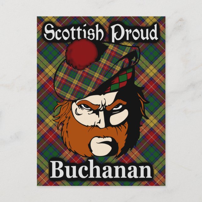 Scottish Clan Buchanan Tartan Postcard (Front)