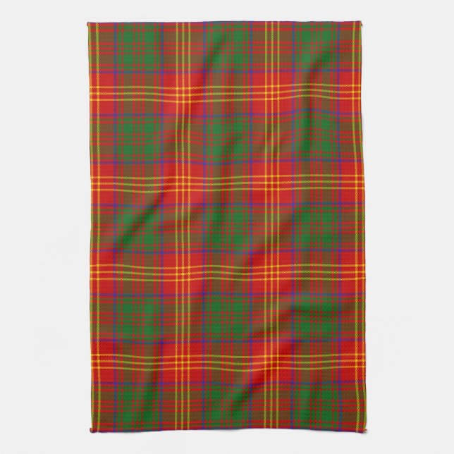 Scottish Clan Burns Tartan Plaid Tea Towel (Vertical)