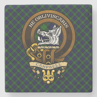 Scottish Clan Campbell Badge and Crest Stone Coaster