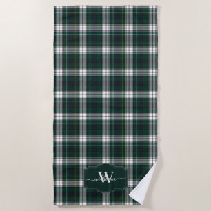 Scottish Clan Campbell Dress Tartan Monogrammed Beach Towel