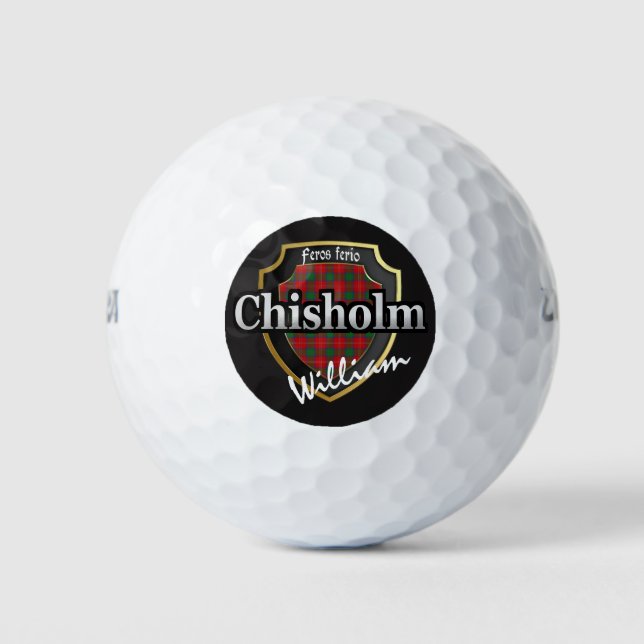 Scottish Clan Chisholm Personalise Your Name Golf Balls (Front)
