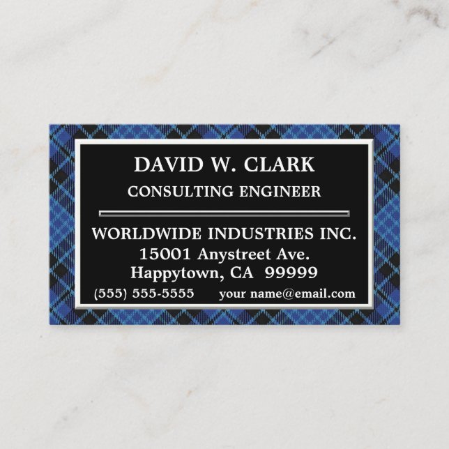 Scottish Clan Clark and Clergy Tartan Plaid Business Card (Front)