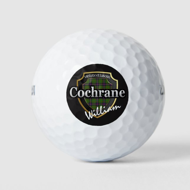 Scottish Clan Cochrane Personalise Your Name Golf Balls (Front)