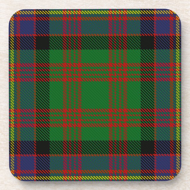 Scottish Clan Cochrane Tartan Plaid Coaster (Front)
