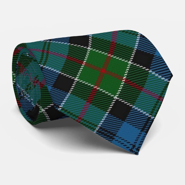Scottish Clan Colquhoun Letter C Monogram Tartan Tie (Rolled)