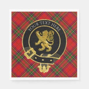 Scottish Clan Crest Lion Tartan Napkin