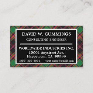 Scottish Clan Cumming Hunting Tartan Plaid Business Card