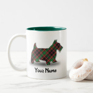 Scottish Clan Cumming Hunting Tartan Terrier Two-Tone Coffee Mug