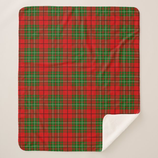 Scottish Clan Cumming Tartan Plaid Sherpa Blanket (Front)