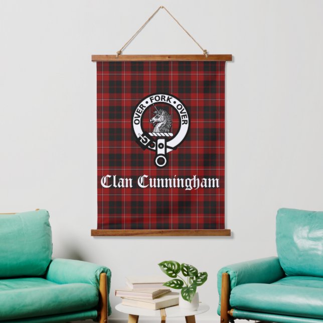 Scottish Clan Cunningham Crest Badge  Hanging Tapestry (Living Room)