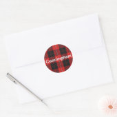 Scottish Clan Cunningham Tartan Plaid Classic Round Sticker (Envelope)