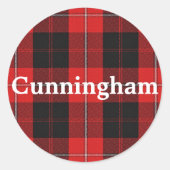 Scottish Clan Cunningham Tartan Plaid Classic Round Sticker (Front)