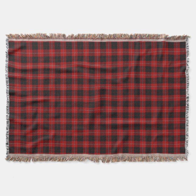 Scottish Clan Cunningham Tartan Throw Blanket (Front)