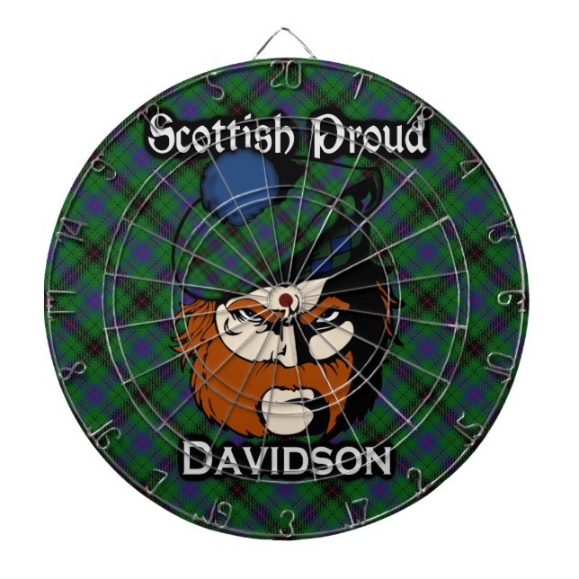 Scottish Clan Davidson Tartan Dartboard (Front)