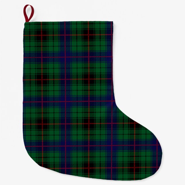 Scottish Clan Davidson Tartan Plaid Large Christmas Stocking (Front)