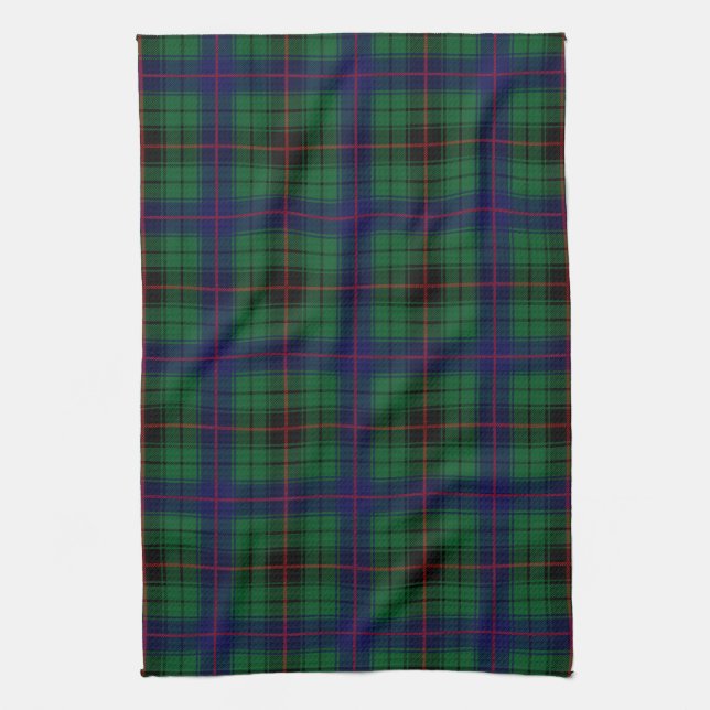 Scottish Clan Davidson Tartan Plaid Tea Towel (Vertical)