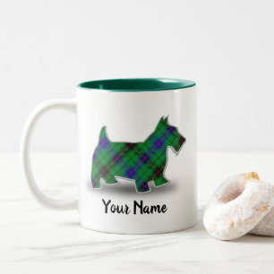 Scottish Clan Davidson Tartan Scottish Terrier Two-Tone Coffee Mug