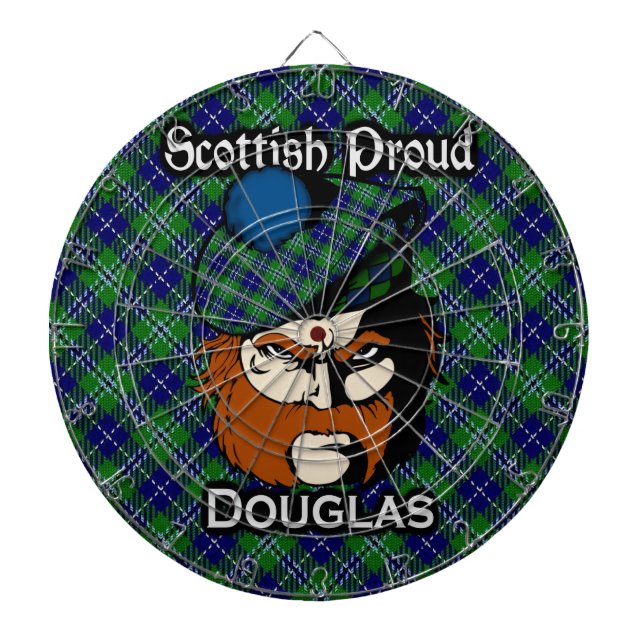 Scottish Clan Douglas Tartan Dartboard (Front)