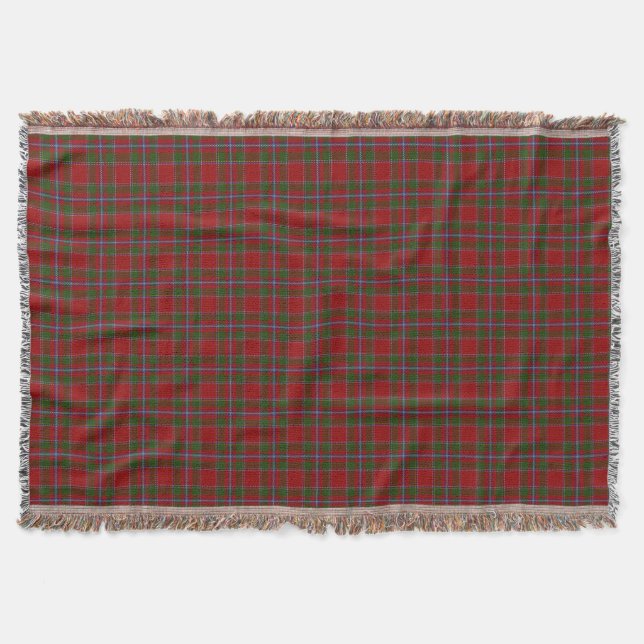 Scottish Clan Drummond Tartan Throw Blanket (Front)