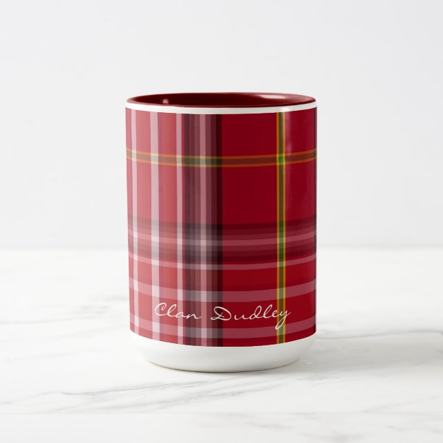 Scottish Clan Dudley Tartan Designer Mugs (Center)