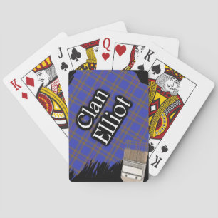 Scottish Clan Elliot Tartan Paint Brush Playing Cards