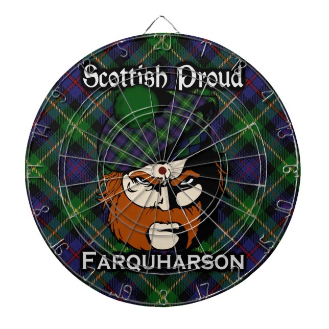 Scottish Clan Farquharson Tartan Dartboard (Front)