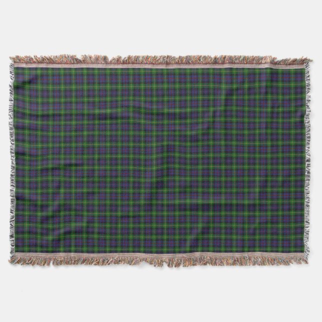 Scottish Clan Farquharson Tartan Throw Blanket (Front)
