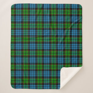 Scottish Clan Fletcher Tartan Plaid Sherpa Blanket