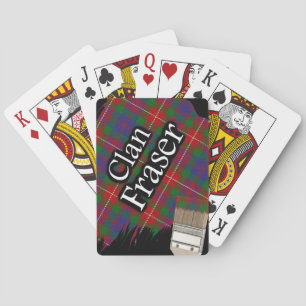 Scottish Clan Fraser of Lovat Tartan Paint Brush Playing Cards