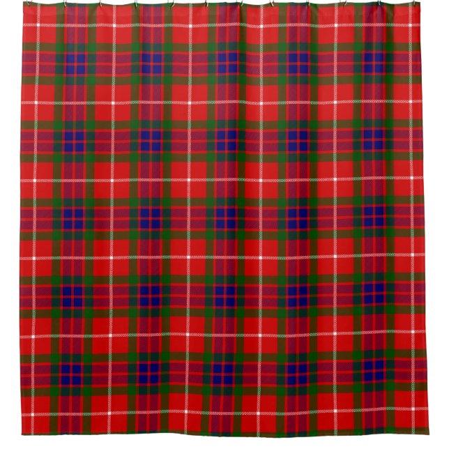Scottish Clan Fraser of Lovat Tartan Plaid Shower Curtain (Front)