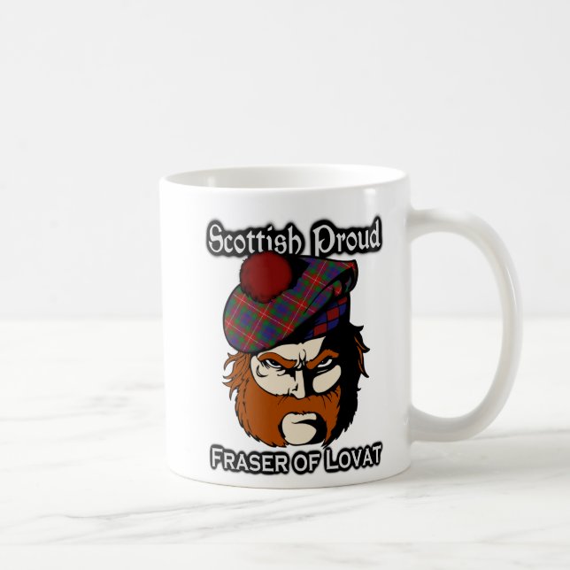 Scottish Clan Fraser of Lovat Tartan Scottish Coffee Mug (Right)