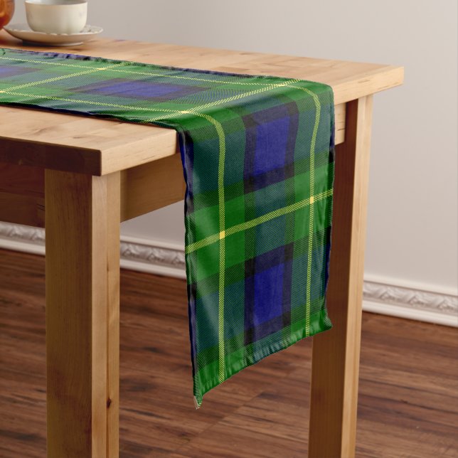 Scottish Clan Gordon Tartan Plaid Long Table Runner (In Situ)
