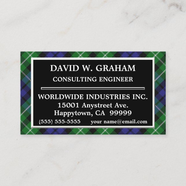 Scottish Clan Graham Tartan Plaid Business Card (Front)