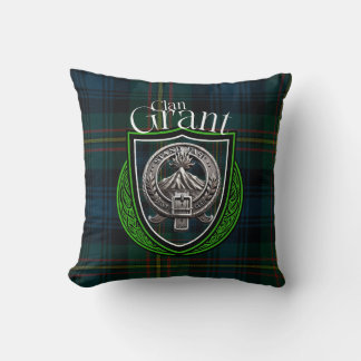 Scottish Clan Grant Tartan and Crest Cushion