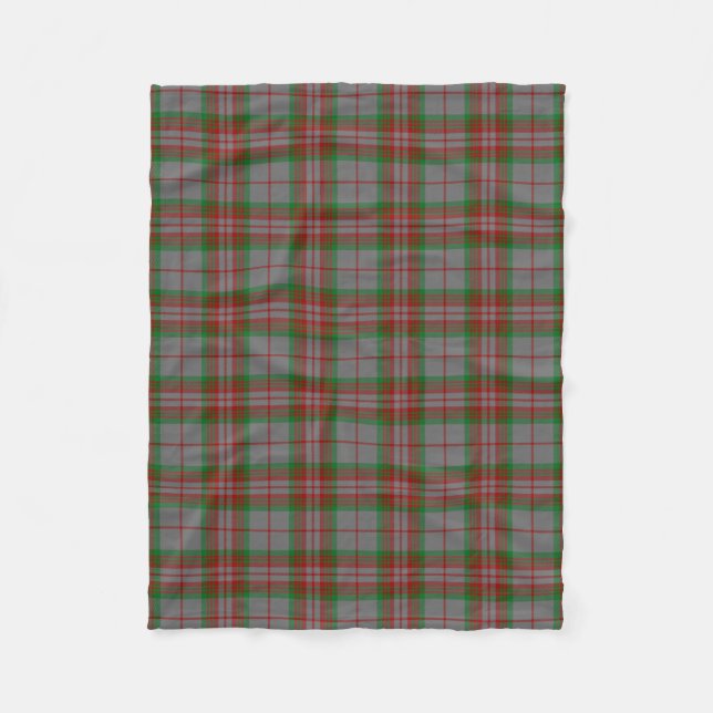 Scottish Clan Grey Tartan Plaid Fleece Blanket (Front)