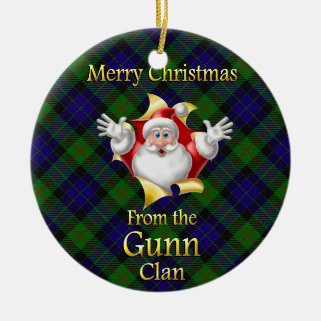 Scottish Clan Gunn Christmas Ornament (Front)