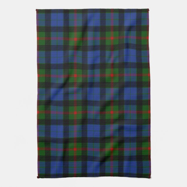 Scottish Clan Gunn Tartan Plaid Tea Towel (Vertical)