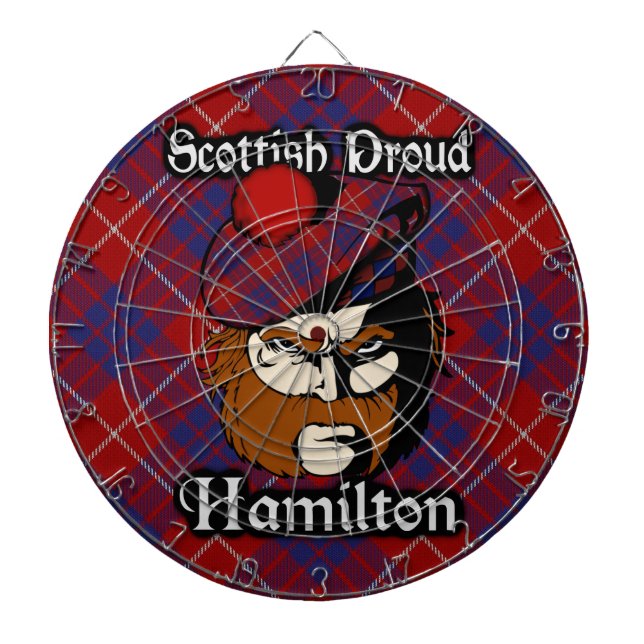 Scottish Clan Hamilton Tartan Dartboard (Front)