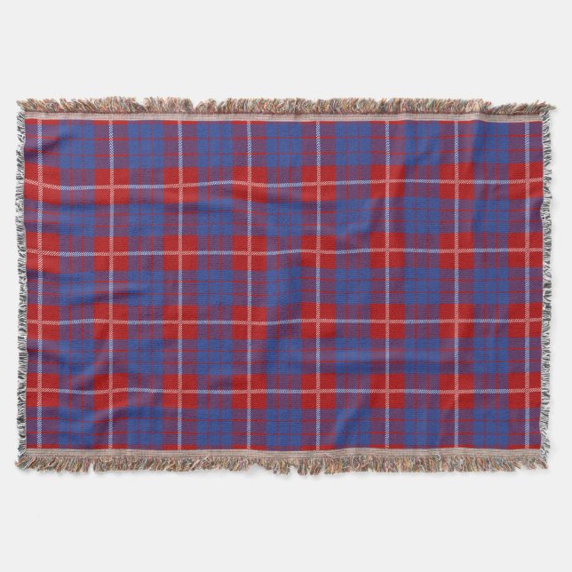 Scottish Clan Hamilton Tartan Plaid Throw Blanket (Front)