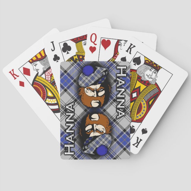 Scottish Clan Hanna Hannay Tartan Plaid Playing Cards (Back)