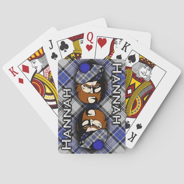 Scottish Clan Hannah Hannay Tartan Plaid Playing Cards (Back)