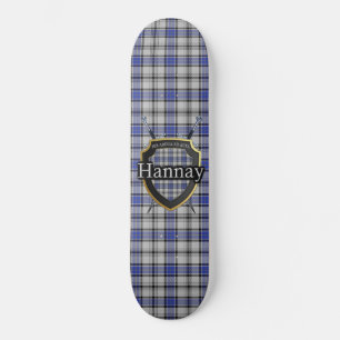 Scottish Clan Hannay Tartan Shield Skateboard