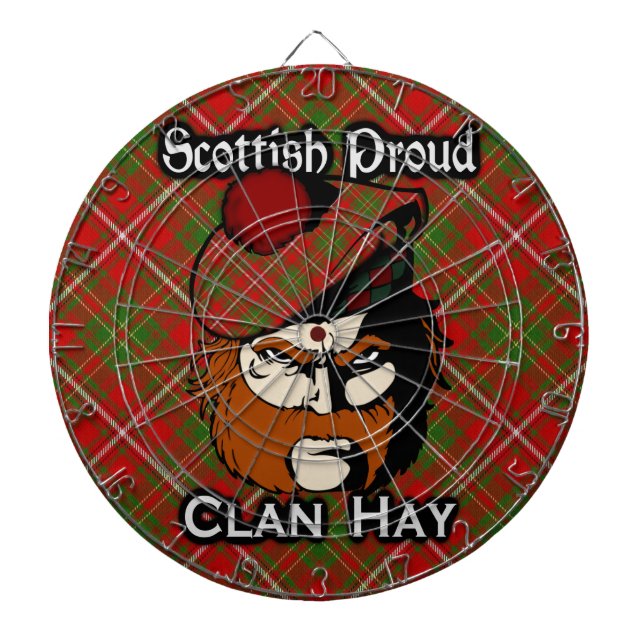 Scottish Clan Hay Tartan Dartboard (Front)