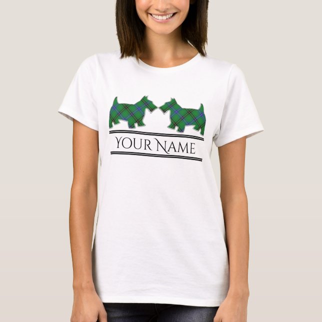 Scottish Clan Henderson Tartan Scottie Dogs T-Shirt (Front)