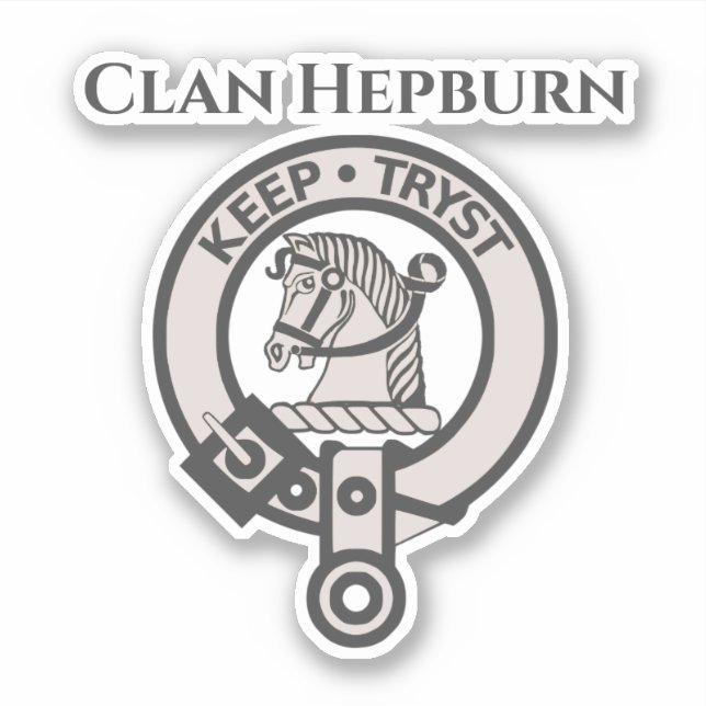 Scottish Clan Hepburn Crest Badge Sticker (Front)