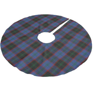 Scottish Clan Home Blue Black Red Green Tartan Brushed Polyester Tree Skirt