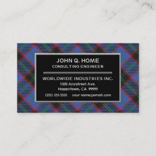 Scottish Clan Home Hume Tartan Plaid Business Card