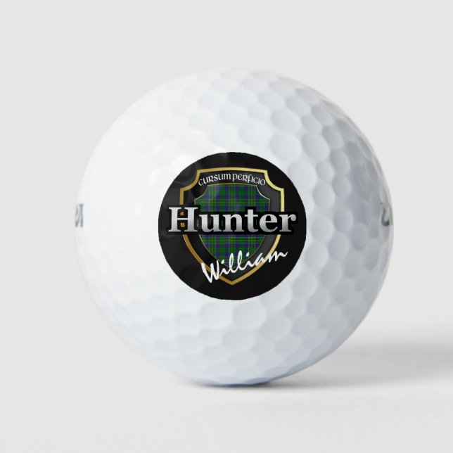 Scottish Clan Hunter Personalise Your Name Golf Balls (Front)