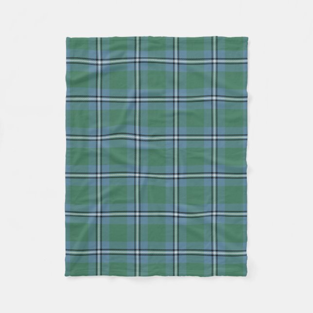 Scottish Clan Irvine of DrumTartan Plaid Fleece Blanket (Front)